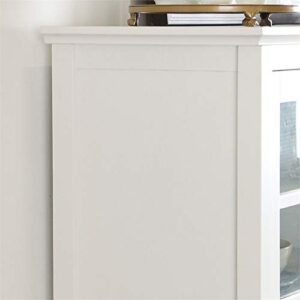 Walker Edison Charlotte Classic Glass Door Storage Buffet, 52 Inch, White