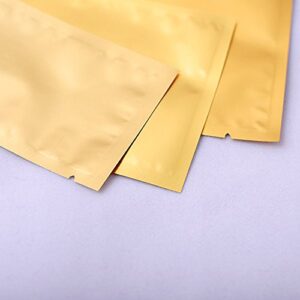 100 Premium Gold Foil Open Top Bags w/Tear Notches 6x9cm (2.3x3.5")