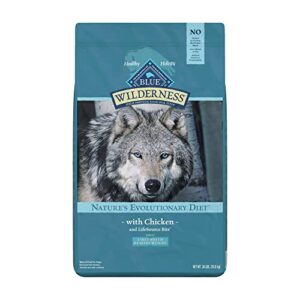 blue buffalo wilderness high protein, natural adult large breed healthy weight dry dog food, chicken 24-lb