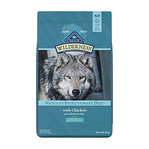 Blue Buffalo Wilderness High Protein, Natural Adult Large Breed Healthy Weight Dry Dog Food, Chicken 24-lb