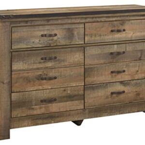 Signature Design by Ashley Trinell Rustic Youth 6 Drawer Children's Dresser with Nailhead Trim, Warm Brown