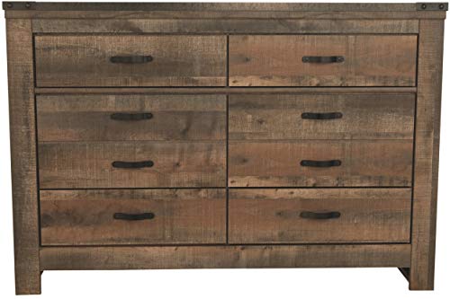 Signature Design by Ashley Trinell Rustic Youth 6 Drawer Children's Dresser with Nailhead Trim, Warm Brown
