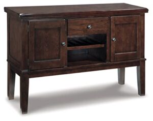 signature design by ashley haddigan new traditional dining room buffet with wine rack, dark brown