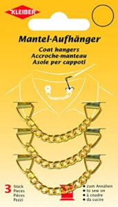 kleiber set of three sew on metal coat hangers-gold
