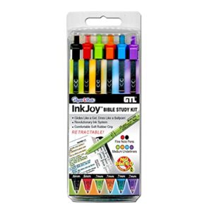 G.T. Luscombe Company, Inc. Paper:Mate InkJoy Bible Study Note Pen Kit | Comfortable, Fast Drying, Smooth No Bleed Ballpoint Pens | No Smearing or Fading | Vivid Multicolor- Set of 6 (New Packaging)