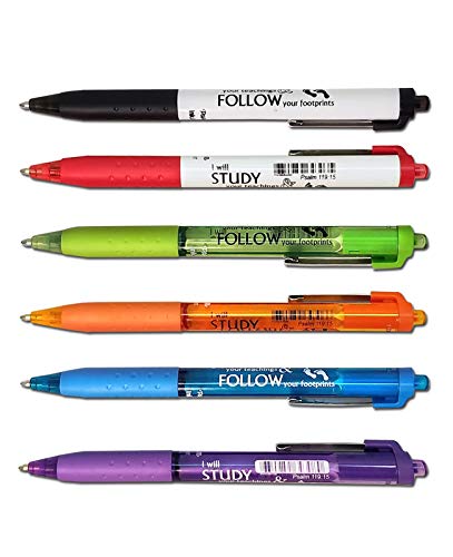 G.T. Luscombe Company, Inc. Paper:Mate InkJoy Bible Study Note Pen Kit | Comfortable, Fast Drying, Smooth No Bleed Ballpoint Pens | No Smearing or Fading | Vivid Multicolor- Set of 6 (New Packaging)