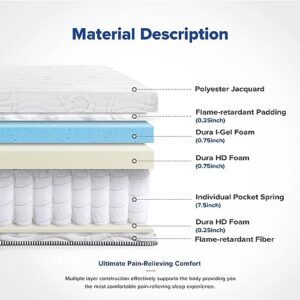 Olee Sleep 10 inch Omega Hybrid Gel Infused Memory Foam and Pocket Spring Mattress (Full)