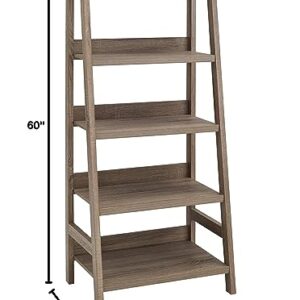 Tracey Greywash Wooden Five Shelf Ladder Bookcase by Linon