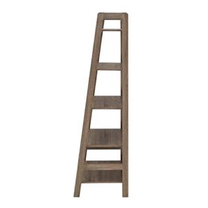 Tracey Greywash Wooden Five Shelf Ladder Bookcase by Linon