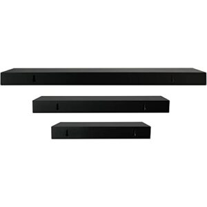 kieragrace Modern Floating-Shelves, Pack of 3, Black, 3 Count