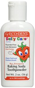 eco-dent toothpowder for kids, strawberry 2 oz