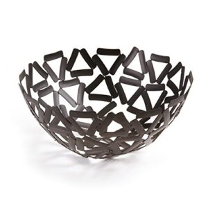 elegance steel round basket, 11", black