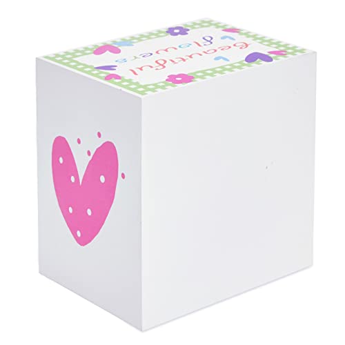 Small Floral Little Girls Jewelry Box with 3 Drawers and Flower Knobs, Square Wooden Organizer for Necklaces, Earrings, Rings, Kids Ages 4-13 Hair Accessory Storage (6 x 4.5 In)