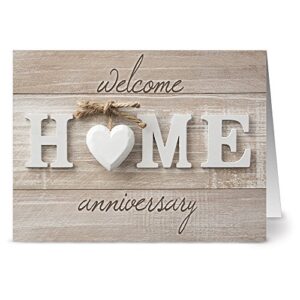 note card cafe all occasion greeting card set with envelopes | 36 pack | welcome home anniversary design | blank inside, glossy finish | for greeting cards, housewarming, new home, thank you, realtor