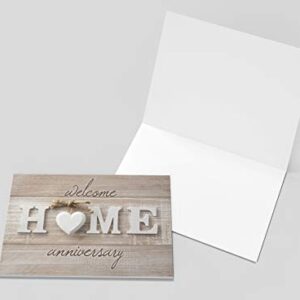 Note Card Cafe All Occasion Greeting Card Set with Envelopes | 36 Pack | Welcome Home Anniversary Design | Blank Inside, Glossy Finish | For Greeting Cards, Housewarming, New Home, Thank You, Realtor