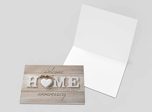 Note Card Cafe All Occasion Greeting Card Set with Envelopes | 36 Pack | Welcome Home Anniversary Design | Blank Inside, Glossy Finish | For Greeting Cards, Housewarming, New Home, Thank You, Realtor