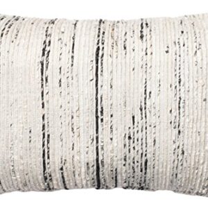 Loloi Mostly Cotton & Silk Cover with Down Fill Decorative Accent Pillow, 13" x 21", Silver/Multicolor