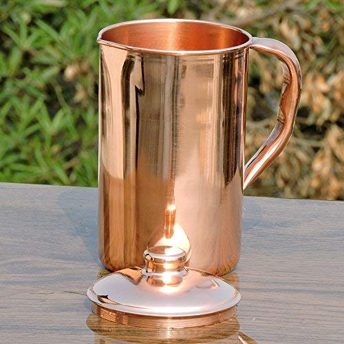 HealthGoodsIn - Pure Copper (99.74%) Water Jug | Copper Pitcher for Ayurveda Health Benefits (50.7 US Fluid Ounce)