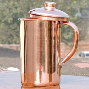 HealthGoodsIn - Pure Copper (99.74%) Water Jug | Copper Pitcher for Ayurveda Health Benefits (50.7 US Fluid Ounce)