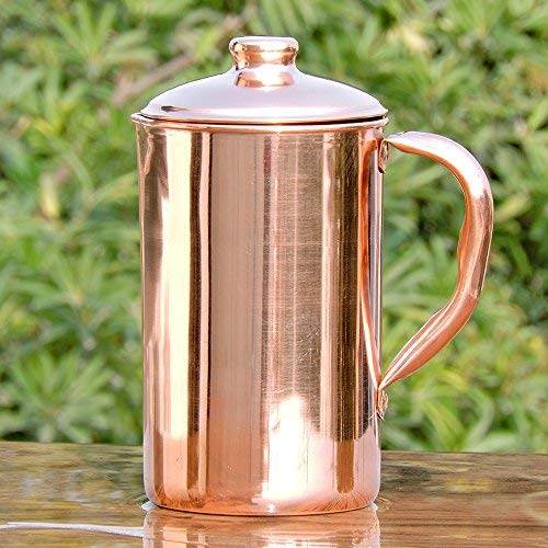 HealthGoodsIn - Pure Copper (99.74%) Water Jug | Copper Pitcher for Ayurveda Health Benefits (50.7 US Fluid Ounce)