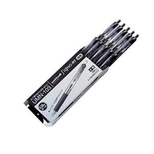 uni-ball signo rt rubber grip & click retractable ultra micro point gel pens -0.38mm-black ink- value set of 10