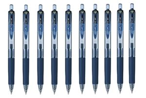 uni-ball signo rt rubber grip & click retractable ultra micro point gel pens -0.38mm-blue black ink- value set of 10