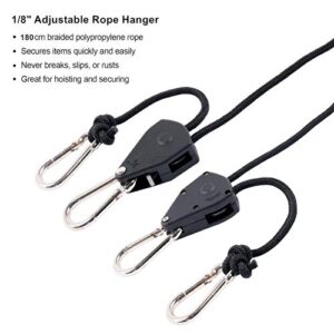 VIPARSPECTRA 2 Pair of 1/8 inch Heavy Duty Adjustable Grow Light Rope Hanger for Grow Light Fixtures & Gardening, 150lb Capacity