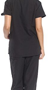 Just Love Women's Scrub Sets Six Pocket Medical Scrubs (V-Neck With Cargo Pant), Black, Medium