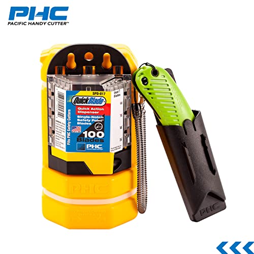 Pacific Handy Cutter Blade Bank, Used Razor Blade Disposal with Wall Mount, Safely Dispose of Used Blades, Keep Blades Out of Trash Bags, Off of Floors, and Away from Other Hazardous Locations, Yellow (BH00206)