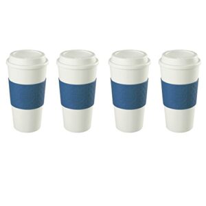 copco 16-ounce capacity acadia reusable to go mug - blue (2510-9966) 4 pack bundle