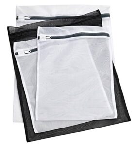 laundry lingerie bags - 4 pack - multi-size washing bags with zipper for lingerie, underwear, bra, stockings or baby items. protect your delicates from getting entwined with the rest of your laundry.