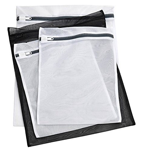 Laundry Lingerie Bags - 4 Pack - Multi-Size Washing Bags with Zipper for Lingerie, Underwear, Bra, Stockings or Baby Items. Protect Your Delicates from Getting Entwined with The Rest of Your Laundry.