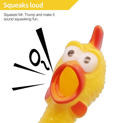 Novelty Place Extra Load Squawking Rubber Chicken - Large 16” - Yellow Squeeze Squeaky and Screaming Chicken for Kids or Adults