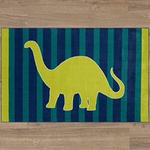 Mohawk Home Playroom Kids ,Friendly Dinosaur Blue (5' x 8')