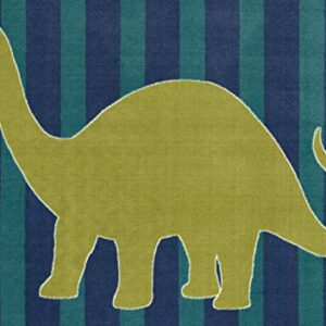 Mohawk Home Playroom Kids ,Friendly Dinosaur Blue (5' x 8')