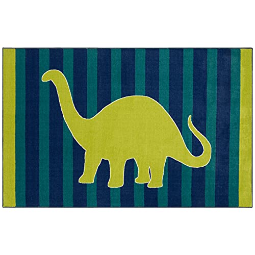 Mohawk Home Playroom Kids ,Friendly Dinosaur Blue (5' x 8')