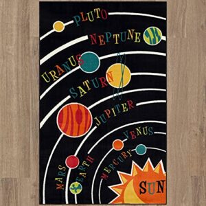 Mohawk Home Black Aurora Solar System Indoor Space Area Rug (5'x8')