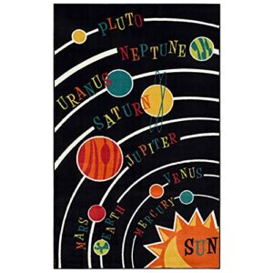 Mohawk Home Black Aurora Solar System Indoor Space Area Rug (5'x8')