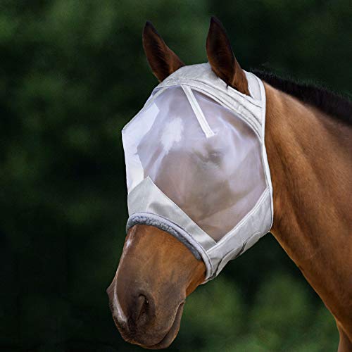 Harrison Howard CareMaster Horse Fly Mask Standard Moonlight Silver Medium Cob