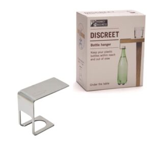 monkey business discreet: fun bottle hanger | lever-based bottle organizer that goes on the edge of a table | cute kitchen gadgets, water bottle clip for more space on the desk | office accessories