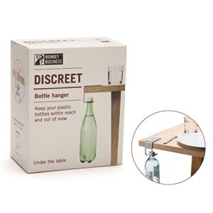 Monkey Business Discreet: Fun Bottle Hanger | Lever-Based Bottle Organizer That Goes on The Edge of a Table | Cute Kitchen Gadgets, Water Bottle Clip for More Space on The Desk | Office Accessories