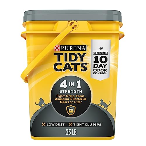 Purina Tidy Cats Clumping Cat Litter, 4-in-1 Strength Multi Cat Litter - 35 lb. Pail