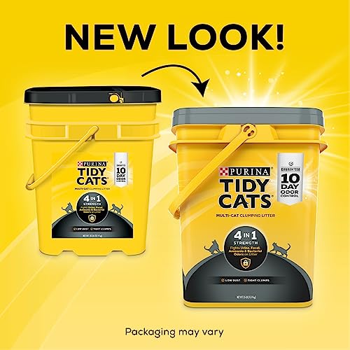 Purina Tidy Cats Clumping Cat Litter, 4-in-1 Strength Multi Cat Litter - 35 lb. Pail