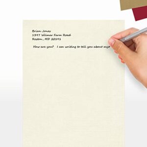 LUXPaper 8.5" x 11" Cardstock | Letter Size | Natural Linen | 100lb. Cover (183lb. Text) | 50 Qty