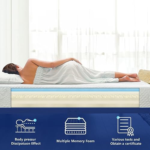 Olee Sleep 8 Inch Convolution Memory Foam Mattress, Twin, White