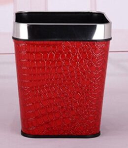 trash cans european fashion without cover trash bins kitchen bathroom square small (red crocodile)