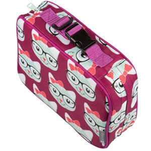 Bentology Lunch Box for Girls - Kids Insulated, Durable Lunchbox Tote Bag Fits Bento Boxes, Containers and Bottles, Back to School Lunch Sleeve Keeps Food Hotter or Colder Longer - Kitty