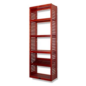 stand alone tower with adjustable shelves finish: red mahogany