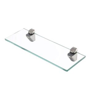 kes 14-inch bathroom tempered glass shelf 8mm-thick wall mount rectangular, brushed nickel bracket, bgs3202s35-2