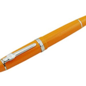 Lanxivi Jinhao 159 Fountain Pen Orange Color Silver Trim Big Heavy with Pen Pouch